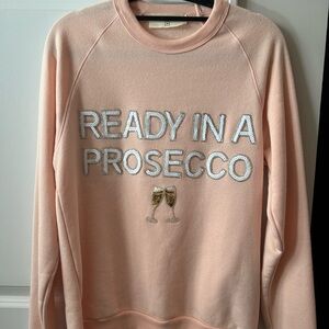 Pink Sweatshirt with Prosecco Design